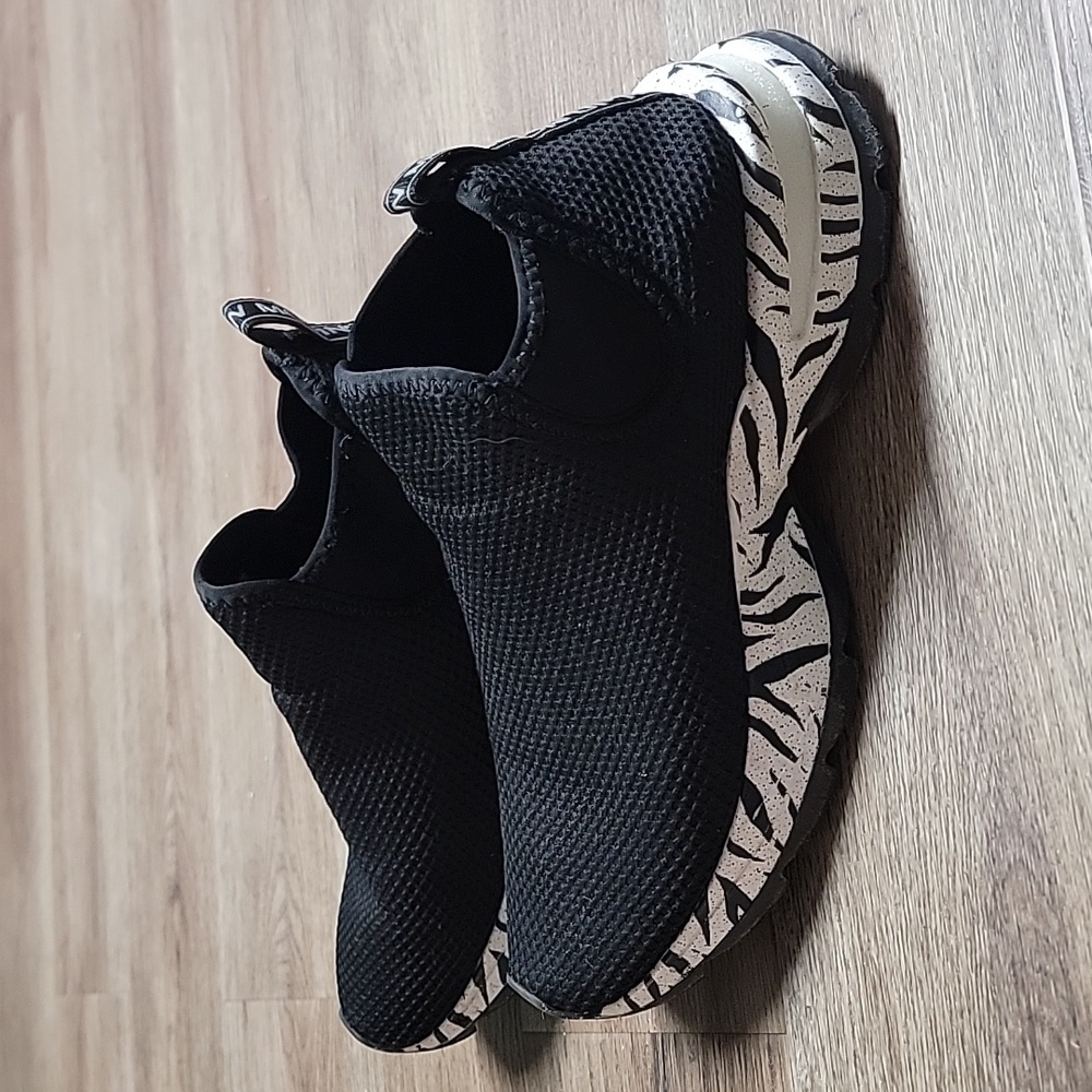 Black slide on sneakers